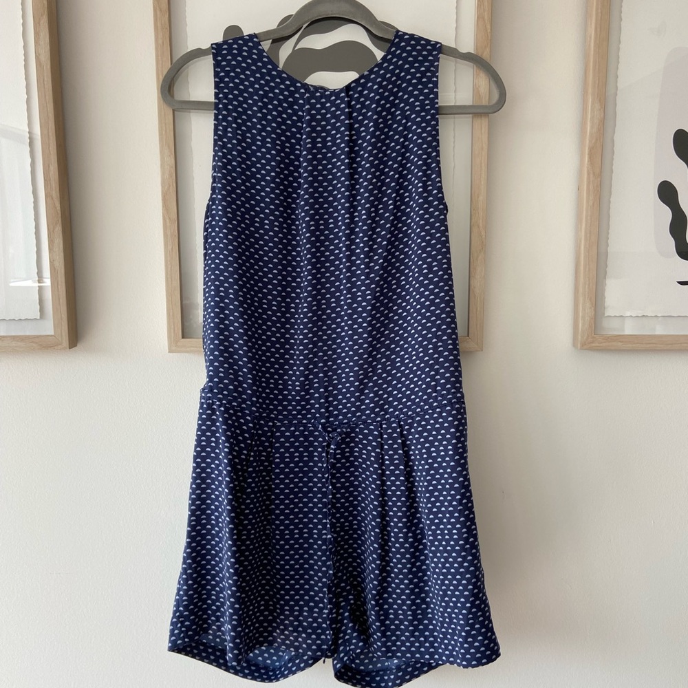 H&M Navy + White Patterned Romper